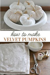 Decorate for fall with this easy pumpkin craft! Learn how to make velvet fabric pumpkins that will add a charming touch to your seasonal decor. This fall decor DIY craft is perfect for anyone looking to create unique and cozy fabric pumpkins for their home.