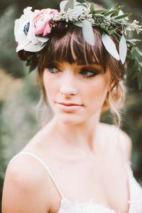 flower crown • Farm at Dover • Wisconsin wedding • ranunculus • anemone • gorgeous bride • outdoor wedding • flower crown inspiration • eucalyptus crown • modern bride • barn wedding