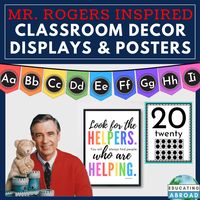 Mister Rogers Inspired Class Decor and Organization: Banner, Posters & Inspirational Mr Rogers Quotes