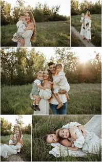 Boise Idaho Family Photoshoot in a large open field with family of four