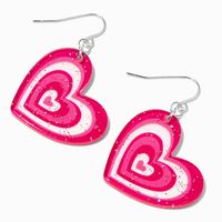 Pink Pulsating Heart 1.5" Drop Earrings | Claire's US