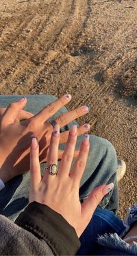 aesthetic nails boy girl couple matching cute adorable pretty stylish natural viral blue