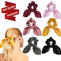 Amazon.com : 6PCS Hair Scrunchies Satin Slik Rabbit Bunny Ear Bow Bowknot Scrunchie Bobbles Elastic Hair Ties Bands Ponytail Holder for Women Accessories : Beauty