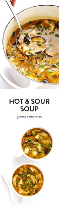 This Hot and Sour Soup recipe is quick and easy to make, SO tasty and flavorful, and tastes just like the Chinese restaurant version! | gimmesomeoven.com