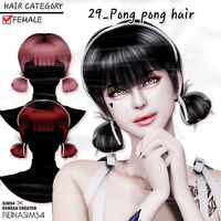 Reina_TS4_29_Pong pong hair & hair acc | Reina Sims4 on Patreon