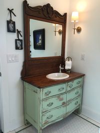 ON SALE BATHROOM Vanity From An Antique Cabinet by RedBarnEstates