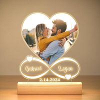 Amazon.com: KoxSmar Personalized Anniversary Couples Gifts for Women and Men, Custom Acrylic Plaque with Photo, Custom Acrylic Picture Frame with Night Light, Personalized Birthday Gifts for Women : Home & Kitchen