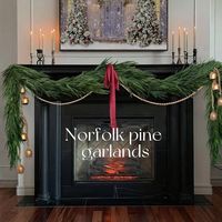 Amazon.com: Christmas Decorations - 6 Ft Realistic Norfolk Pine Garland - Artificial Pine Greenery Garlands for Mantle Fireplace Stairs Railing Table Indoor Outdoor Front Door Porch Home Decor : Home & Kitchen