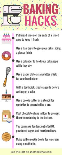 How'd I not know these baking tips & tricks? Amazing baking hacks that are so easy for cake decorating, baking cookies, and more. These are life hacks every girl should know! #baking #lifehacks