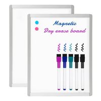 Featuring a premium magnetic dry erase surface and framed in sturdy plastic, this board works as a blank canvas to jot notes and ideas or simply a place for creative design. Whether it's a functional way to keep life on track or a place for doodling, it's impossible to go wrong with this classic board. Color: White.