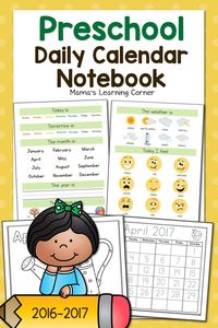 This Preschool Calendar Notebook is packed with daily tasks for your Pre-Ker: weather, number recognition, day/week/month recognition, name writing & more! $