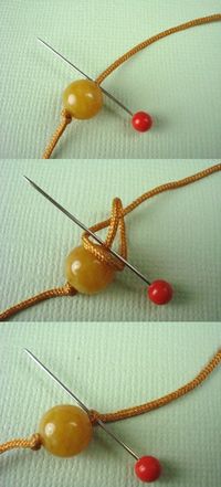 Holy crap!! So that's how they get knots right up next to a bead...using a needle! So simple, but never thought of it before.