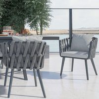 Add color and style to your outdoor ensemble with this essential patio dining chair set ! Its all-weather frame is crafted from aluminum alloy and rattan that complements your modern decor.