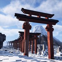 Tori gate ideas and mountain inspired by Mount Fuji.