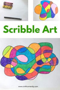 Play some music for your kids and have them make scribbles in tune to the music.  Then add lots of color.  A great craft to clear your mind.  Kids craft for preschool, kindergarten, elementary kids.  #kidscraft #craftforkids