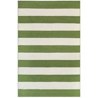 Trans Ocean Import Sorrento Green Rectangular Rugby Stripe Outdoor Rug U Srn46630206 | Bellacor