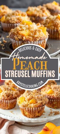 Looking for a fresh and easy recipe? Try these peach muffins with a cinnamon crumb topping – a delicious treat that’s simple to make!