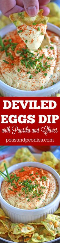 Deviled Eggs Dip with paprika and chives is a great way to use leftover eggs. Creamy, just a bit spicy, this is an easy and delicious appetizer. #MomBlogTourFF #sponsored