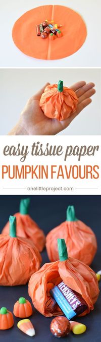 Easy Tissue Paper Pumpkin Favours