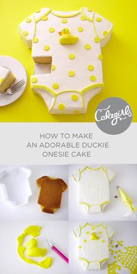 This cake is so easy and the perfect baby shower cake idea for a boy, girl or gender neutral baby shower! See the DIY tutorial and shop supplies |Cakegirls