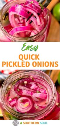 Fast and easy to make, red onion pickles instantly transform any dish! With just a few ingredients, you can make a fresh topping that will add a zesty punch to anything you serve.