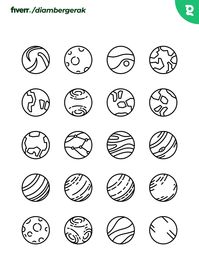 You can make your own style like this Premium Vector about Set of Planet icon on my Fiverr