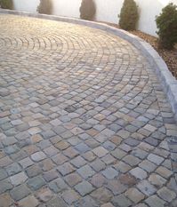 ANTIQUE RECLAIMED SANDSTONE COBBLESTONE - Antique Reclaimed Old Granite Cobblestone, Antique Curb, Stone Driveway Pavers