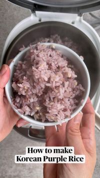 How to make Korean multiGrain Purple Rice. Easy, delicious, and healthy. Simply add black rice to regular white rice and cook in the rice cooker, as per usual.