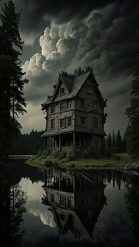 Scary house by the lake