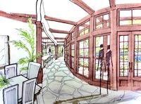 JMAD | James McNeal Architecture and Design. Luxury architecture firm specializing in high-end residential design, dream homes, and creative enduring artistry. Architect’s sketchbook, concept rendering, architectural drawing, design sketch. Dream house outdoor living space. 