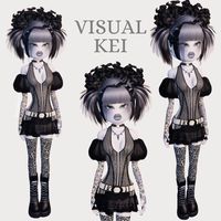 visual kei dress to impress - 2nd place . . key words: dti, dress to impress, idea, ideas, inspo, inspiration, reference, tutorial, tutorials, references, inspirations, cute pink top, sweater, girls, Roblox, girly Roblox outfit, outfit combo, outfits, look, looks, aesthetic, core, vip, non vip, free, robux, grunge, emo, sad, tired, goth, rock star, rock, tattoo, pin up, tattoos, kat von d, black, white, grey, fishnets, horror, scary, spooky, heavy metal, v-kei, hair band