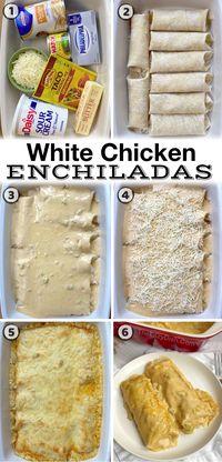 Creamy White Chicken Enchiladas (Quick & Easy Dinner Recipe)