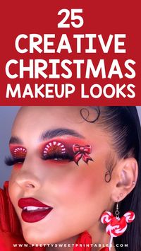 Get inspired by 25 creative Christmas makeup looks, perfect for holiday parties and celebrations! Whether you’re going for festive candy cane lips, sparkly Christmas tree eyes, or fun reindeer glam, these Christmas makeup ideas will help you shine this season. Find your favorite holiday makeup inspiration now! Creative Christmas Makeup | Holiday Eye Makeup | Christmas Makeup Looks | Christmas Eye Makeup | Candy Cane Eye Shadow | Christmas Makeup Looks Easy | Holiday Makeup Christmas