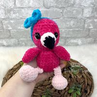 Learn to make this cute, quick, no-sew Lil' Bitty Flamingo free crochet pattern by Darling Maple Designs. Written Pattern + Full Video