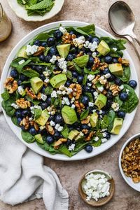 20-Minute Spinach Blueberry Salad | Walder Wellness, RD