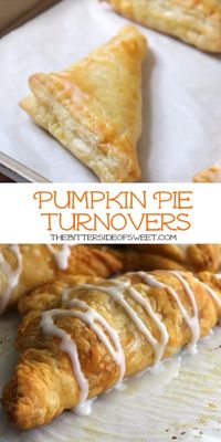 Your favorite pie made into a hand held dessert with these Pumpkin Pie Turnovers! It only taste a little bit of time and a few ingredients! | The Bitter Side of Sweet