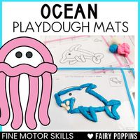 These ocean playdough mats help develop fine motor skills and vocabulary related to ocean animals, under the sea and sea transportation. They're great for summer work tubs, centers, morning tubs, table time, fine motor tubs or early finisher activities.This pack includes:25x Ocean / Under the Sea playdough matsThe pictures include:ClownfishDolphinJellyfishManta rayOctopusSeahorseSharkStarfishSwordfishSea turtleWalrusNarwhalEelLobsterSealZebrafishScuba diverMermaidPirateWaveCoralSeaweedBoatSubmarineYacht I hope you love this resource!YOU MAY ALSO LOVE...>>> Under the Sea Dramatic Play>>> Beach Dramatic Play>>> Ocean Animals Writing Crafts BUNDLE>>> Ocean Animals Scissor SkillsFOLLOW ALONG! Click here to follow me to get regular updates about new resources