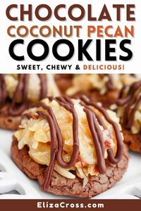 Chocolate Coconut Pecan Cookies Recipe - Eliza Cross