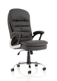 Faux leather executive armchair with detail stitching, integral lumbar support, auto-tilting action and fully upholstered arms.

A chair for every user and every location it has upholstered pads for extra comfort and stunning good looks for the modern office. This highly functional executive chair is finished in wipe clean leather look upholstery that is soft to touch.

Product Features:

Generously sized seat and backrest
Pillow top seat and backrest cushions
Single lever lock or tilt mechanism
Tension controlled tilt
Padded armrests with silver accents
Overall Dimensions (mm) Overall Width: 650 Overall Depth: 750 Overall Height: 1170-1290
Seat Dimensions (mm) Seat Width: 510 Seat Depth: 500 Seat Height: 460-580
Product Weight (kg): 16