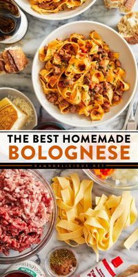 Nothing compares to this homemade sauce! This simple condiment recipe is freezer-friendly and reheats well. Rich and hearty, this is The BEST Homemade Bolognese! Serve this meat sauce over pasta or gnocchi!