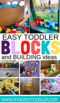 Blocks and building are such a great way for toddlers to learn through play. There are so many EASY ways to play with the blocks you already have.