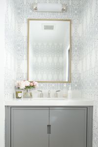 Powder Room with Wallpaper and soft accessories - Studio McGee Blog