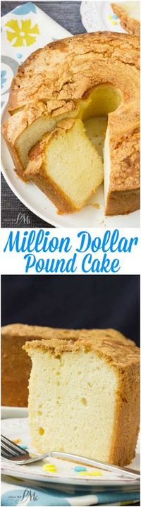 A crowd-pleaser, this Million Dollar Pound Cake has a fine, rich, smooth texture with classic vanilla flavor. It's a classic for a reason and you'll understand the title 'million dollar' after one taste!