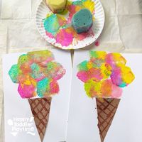 Easy Sponge Painted Ice Cream Craft - Happy Toddler Playtime