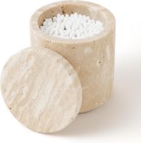 Amazon.com: WORHE Travertine Stone Canister Natural Marble Cotton Swabs Container with Lid Large Capacity Cotton Ball Storage Jar for Cotton Swab, Cotton Ball, Makeup Pad, Bath Salt Beige (WH050) : Home & Kitchen