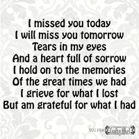 I Missed You Today I'll Miss You Tomorrow Bereavement - Etsy Canada