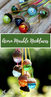 DIY Acorn Marble Necklace Nature Craft