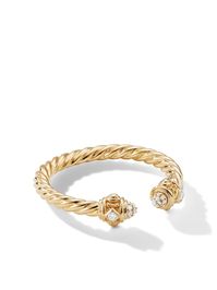 18kt yellow gold twisted band round cut 0.06ct diamonds highly polished