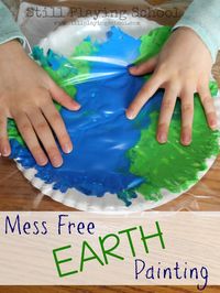 No Mess Painting in a Bag Earth Craft | Still Playing School