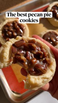 Crumbl pecan pie cookies are made with a soft and buttery sugar cookie base then topped with a brown sugar pecan pie filling to mimic your favorite Thanksgiving pie. It is easy and will be the perfect dessert on your holiday table this year! #BoozyDessertsforAdults